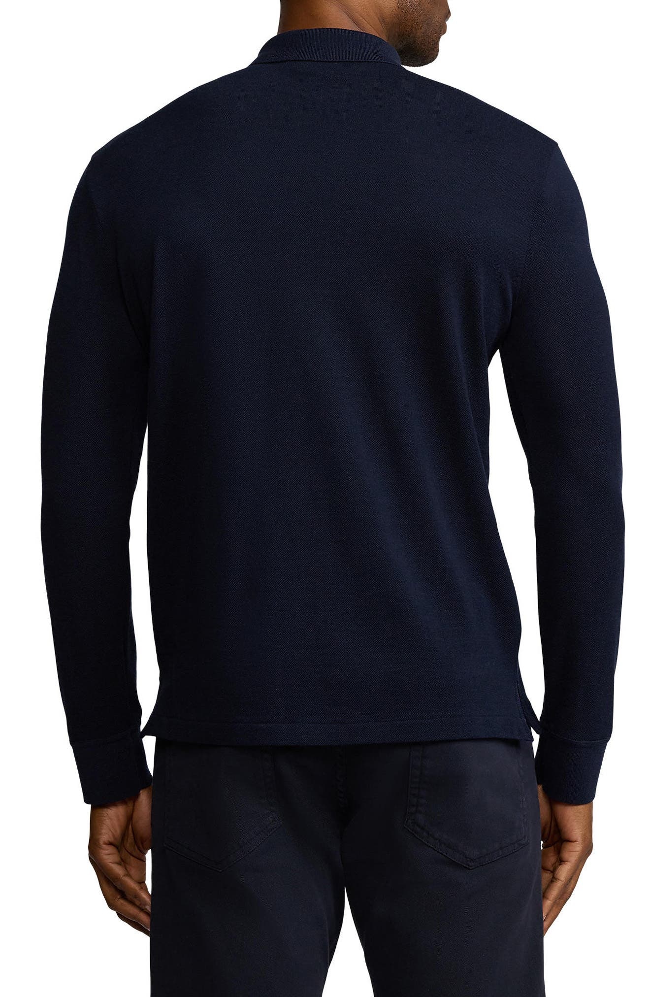 Ralph Lauren Purple Label Long Sleeve Merino Wool Piqué Polo in Classic Chairman Navy at Nordstrom - 2