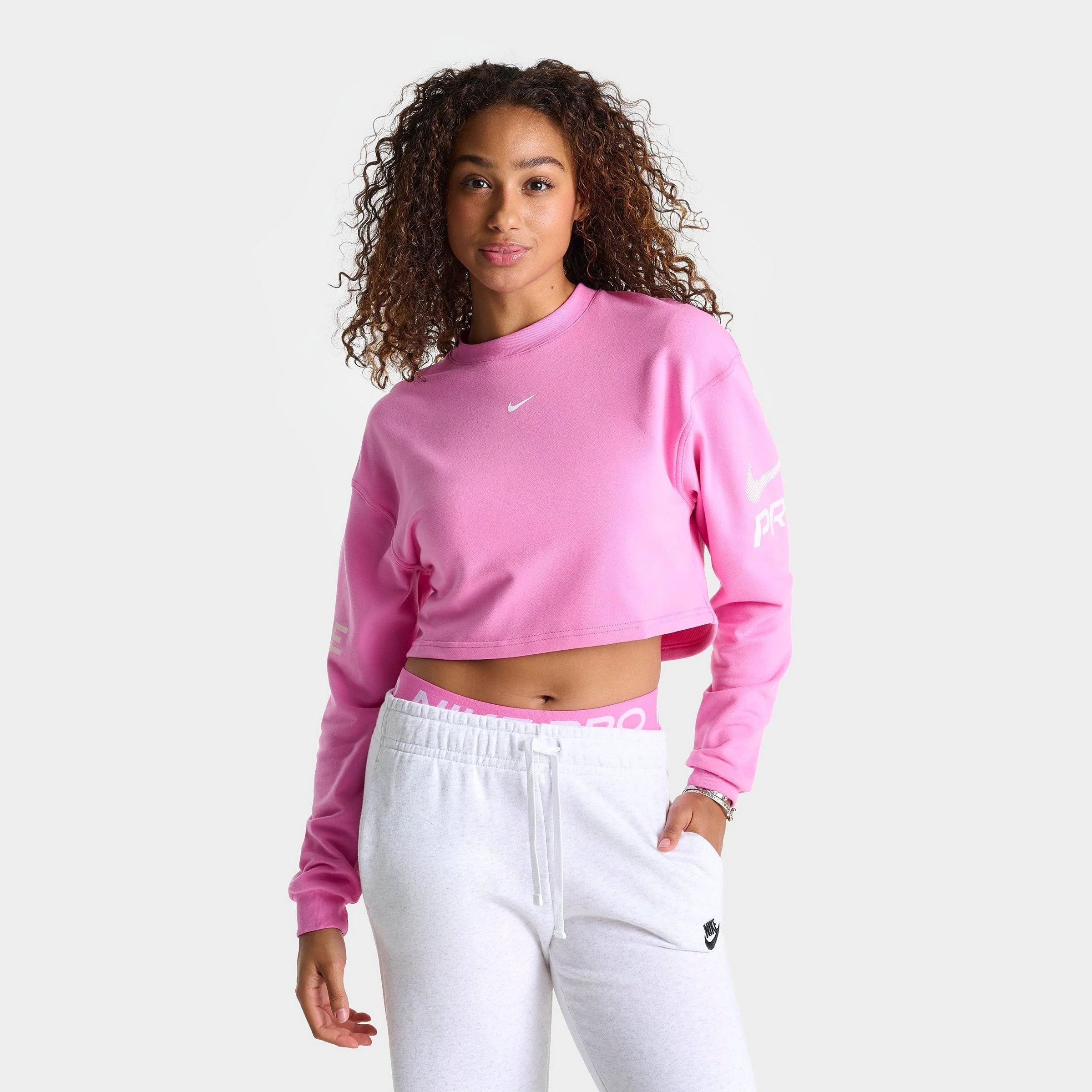 Women's Nike Pro Dri-FIT French Terry Loose Crewneck Sweatshirt - 1