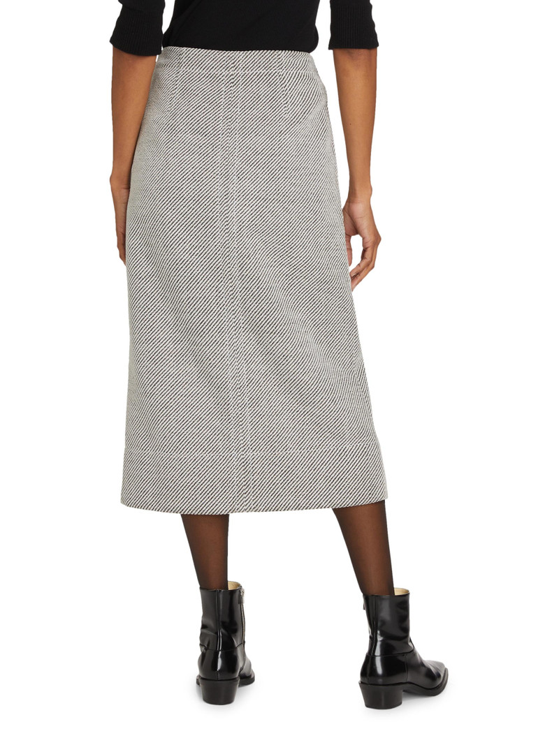Women's Lennon Soft Twill Midi-Skirt - White Grey 5