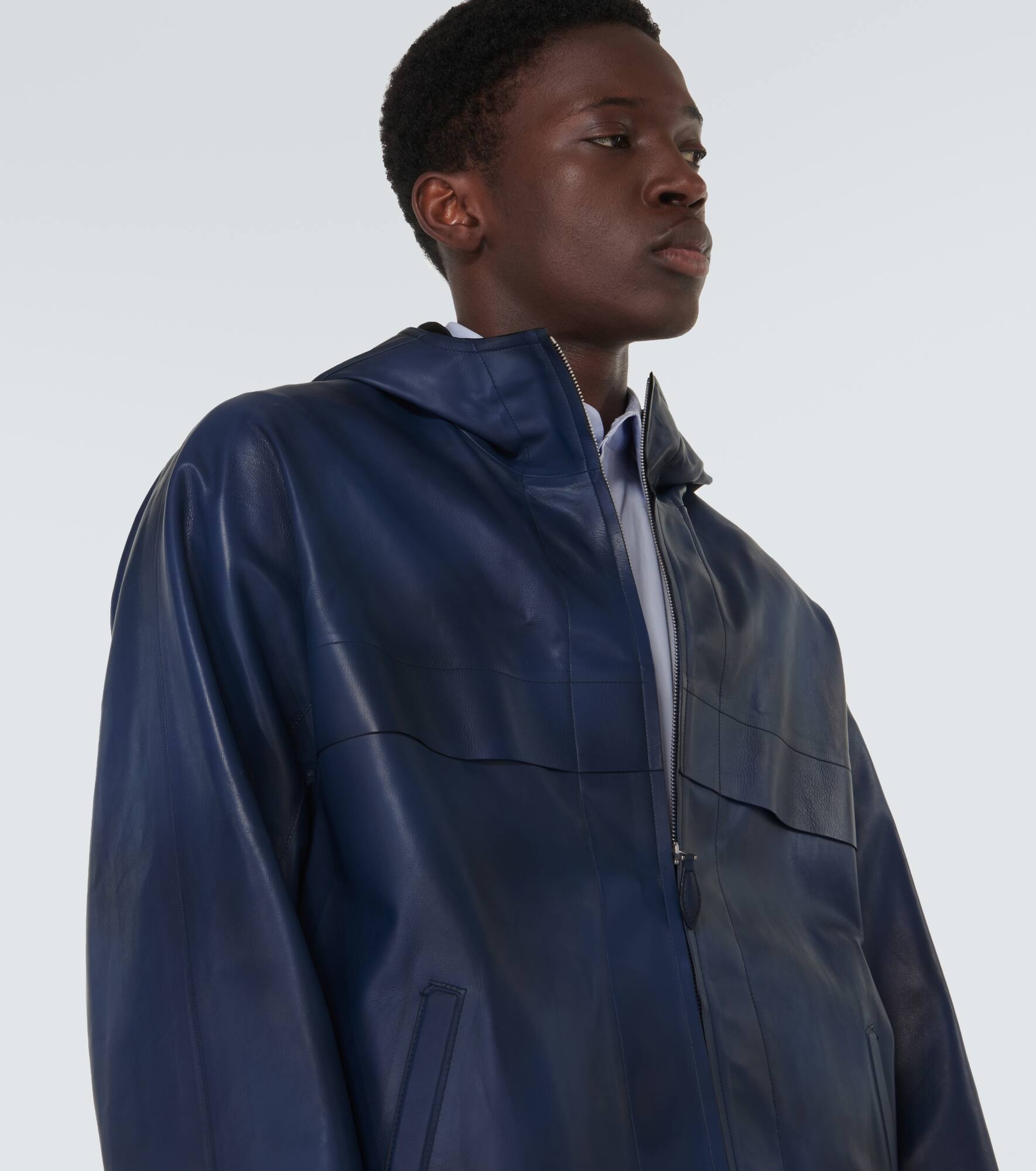 Hooded leather jacket - 5