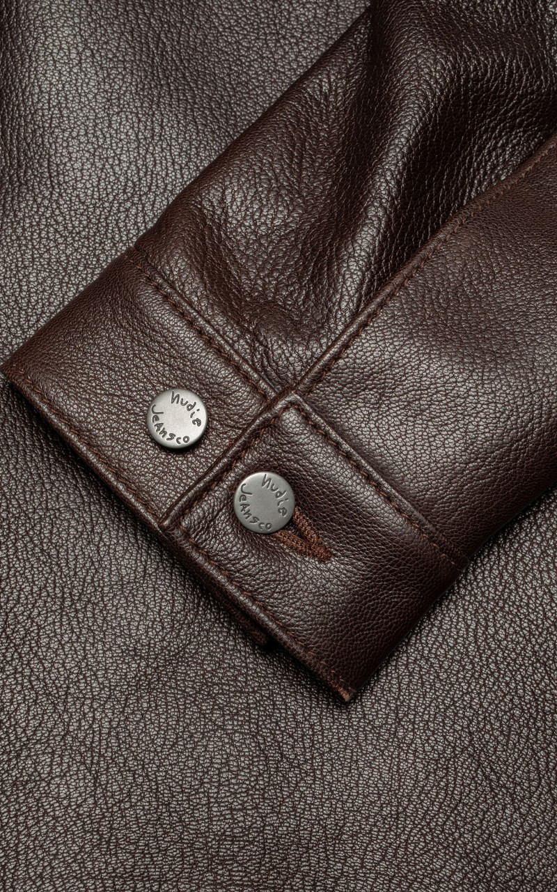 JOPPE WESTERN LEATHER JACKET BROWN - 6