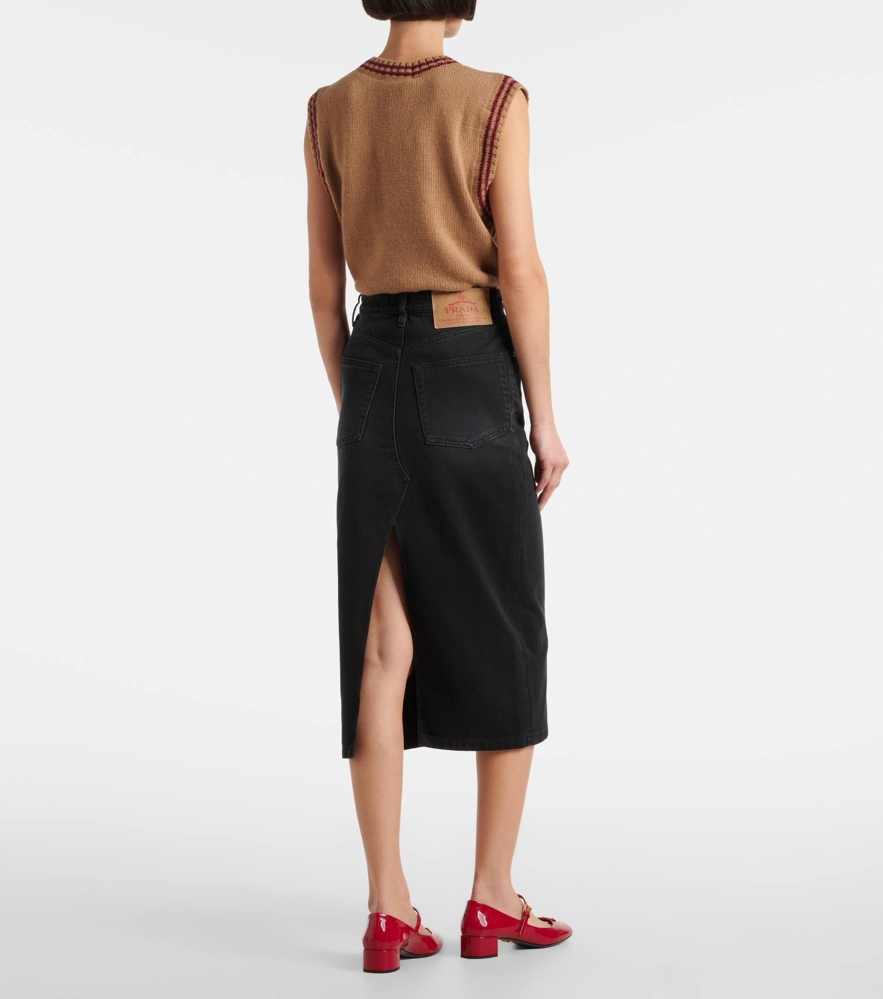 Denim midi skirt - 3