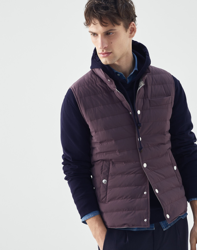 Bonded nylon lightweight down vest 1