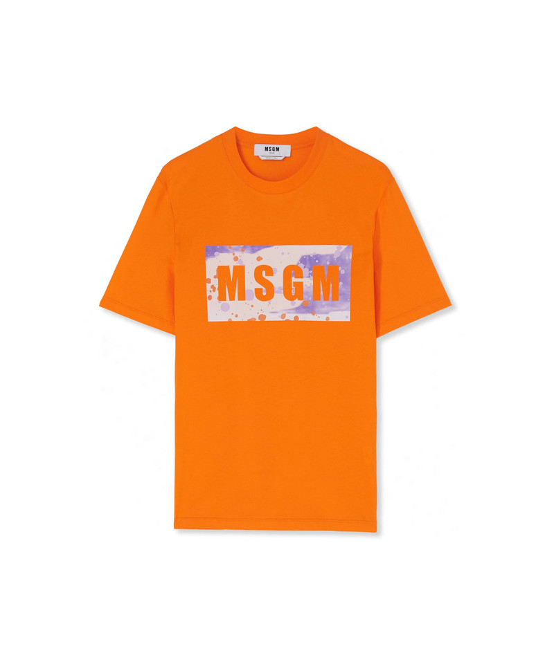 T-Shirt with box logo camo graphic - 1
