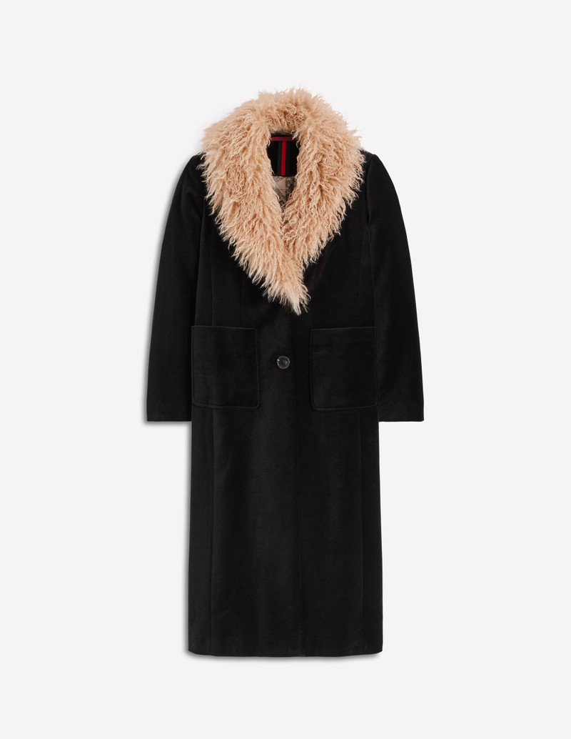 Fur Tipped Coat-Black 1