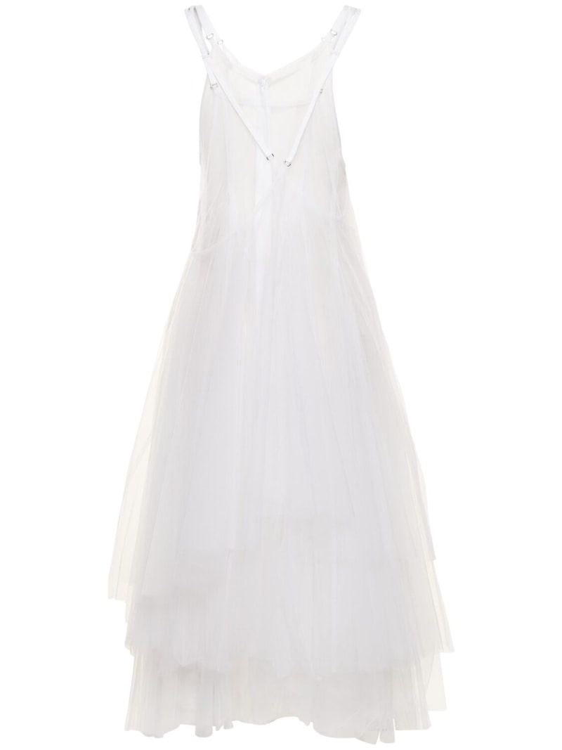 Nylon tulle & cotton mini dress - 3
