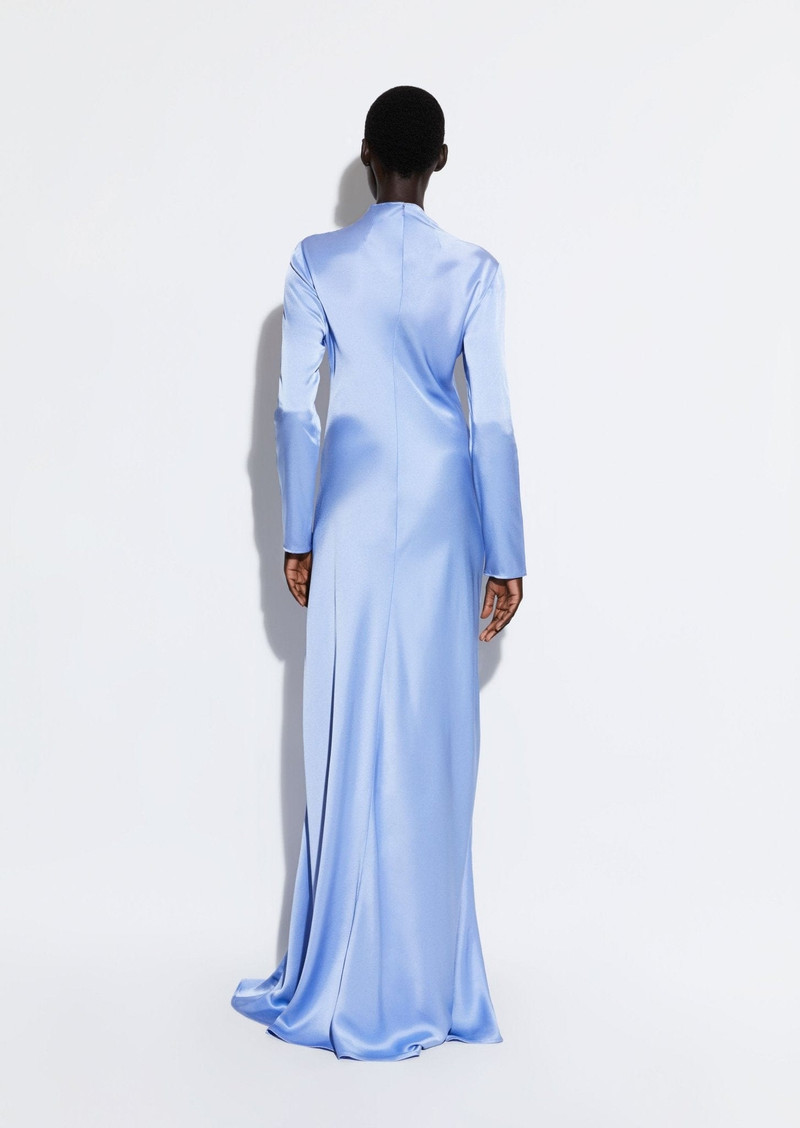 Satin Bias Tab Gown With Slit 3