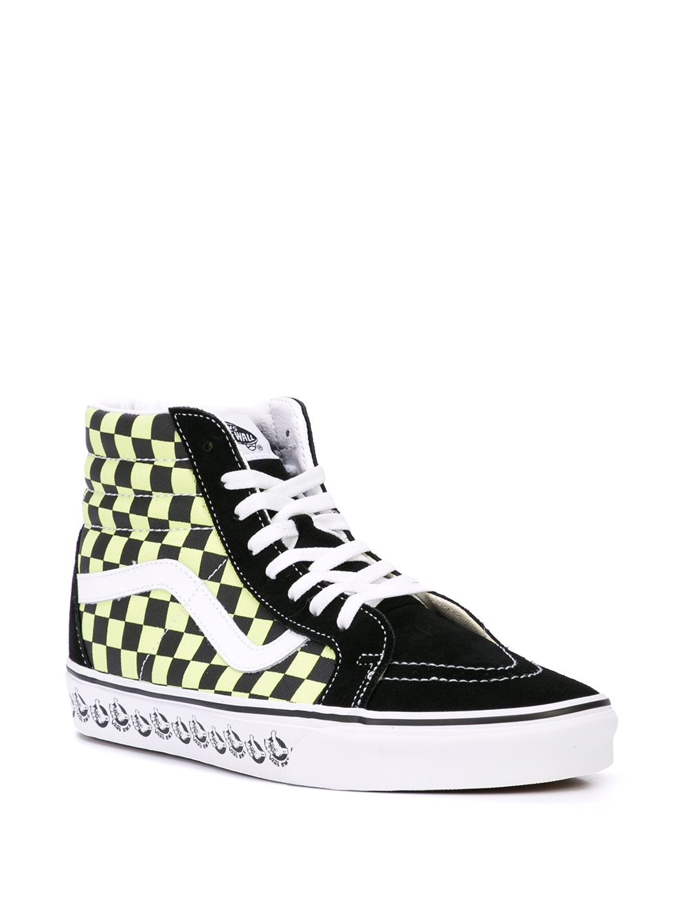 checkered hi-top sneakers - 2