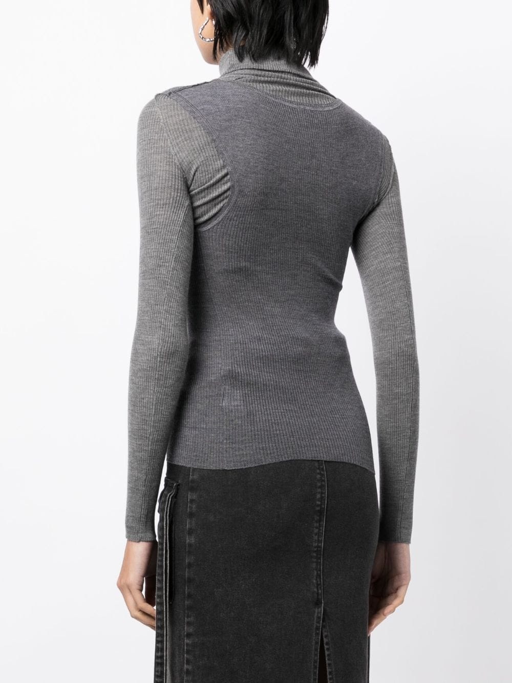 layered roll-neck ribbed top - 4