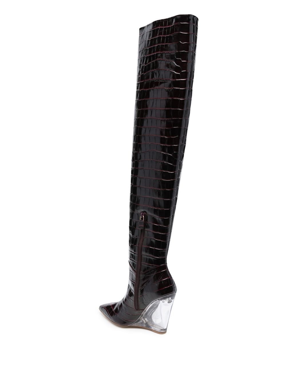 Lucite 100mm thigh-high boots - 3