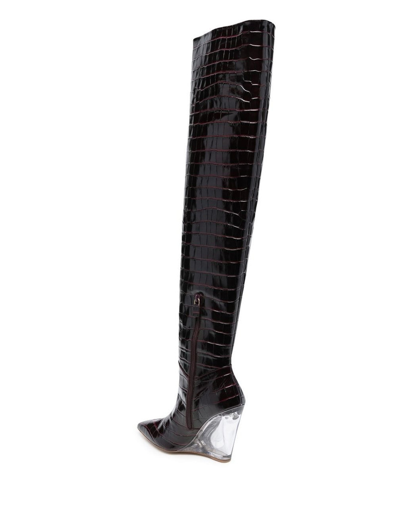 Lucite 100mm thigh-high boots 3