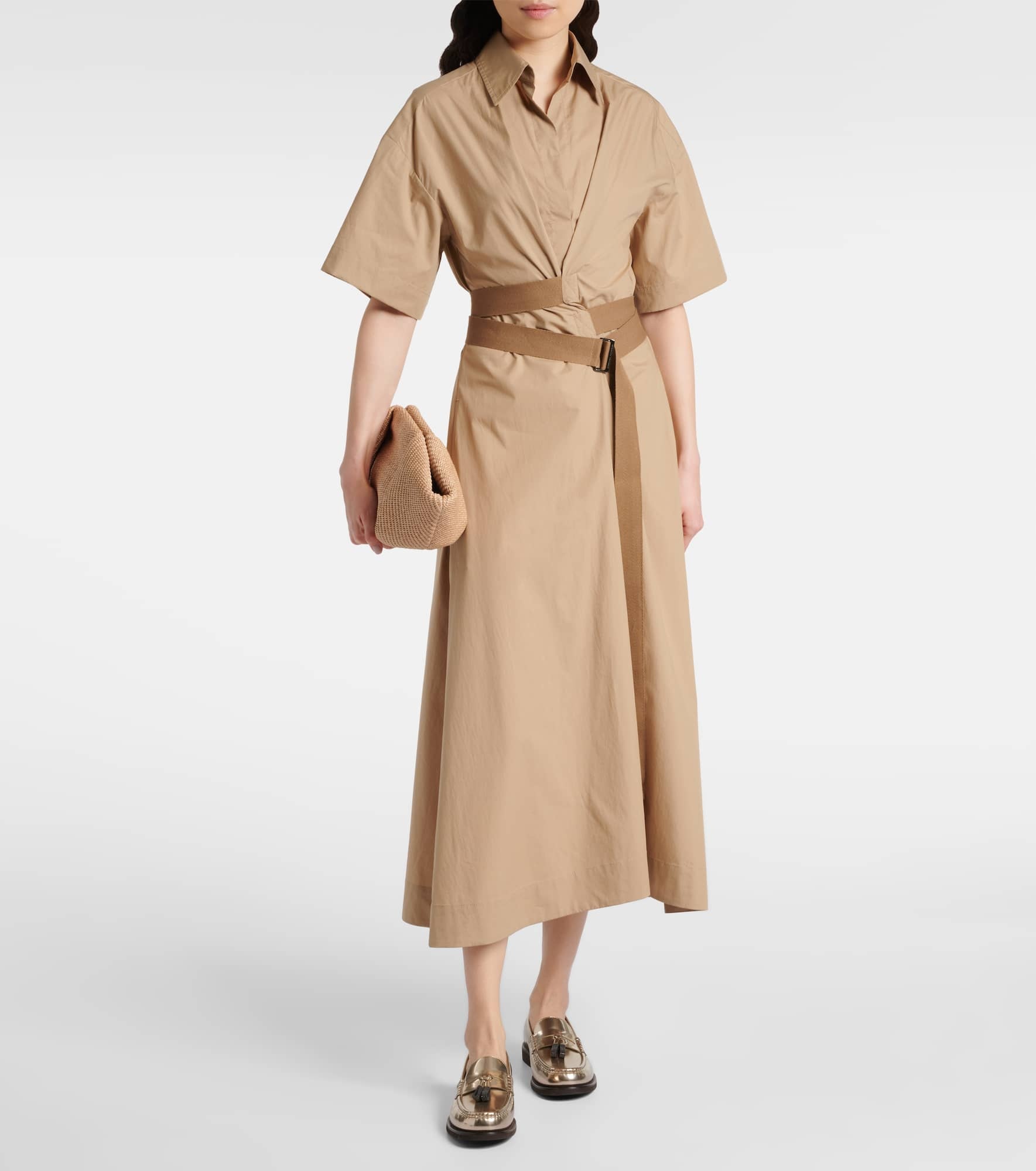 Belted cotton shirt dress - 2