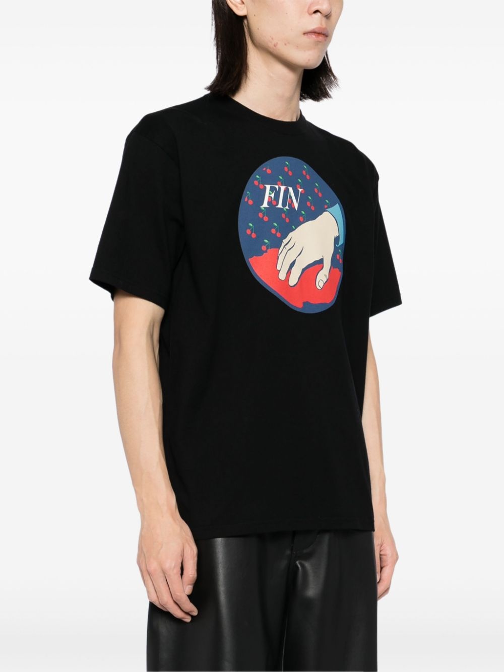 cherry-printed T-shirt - 3