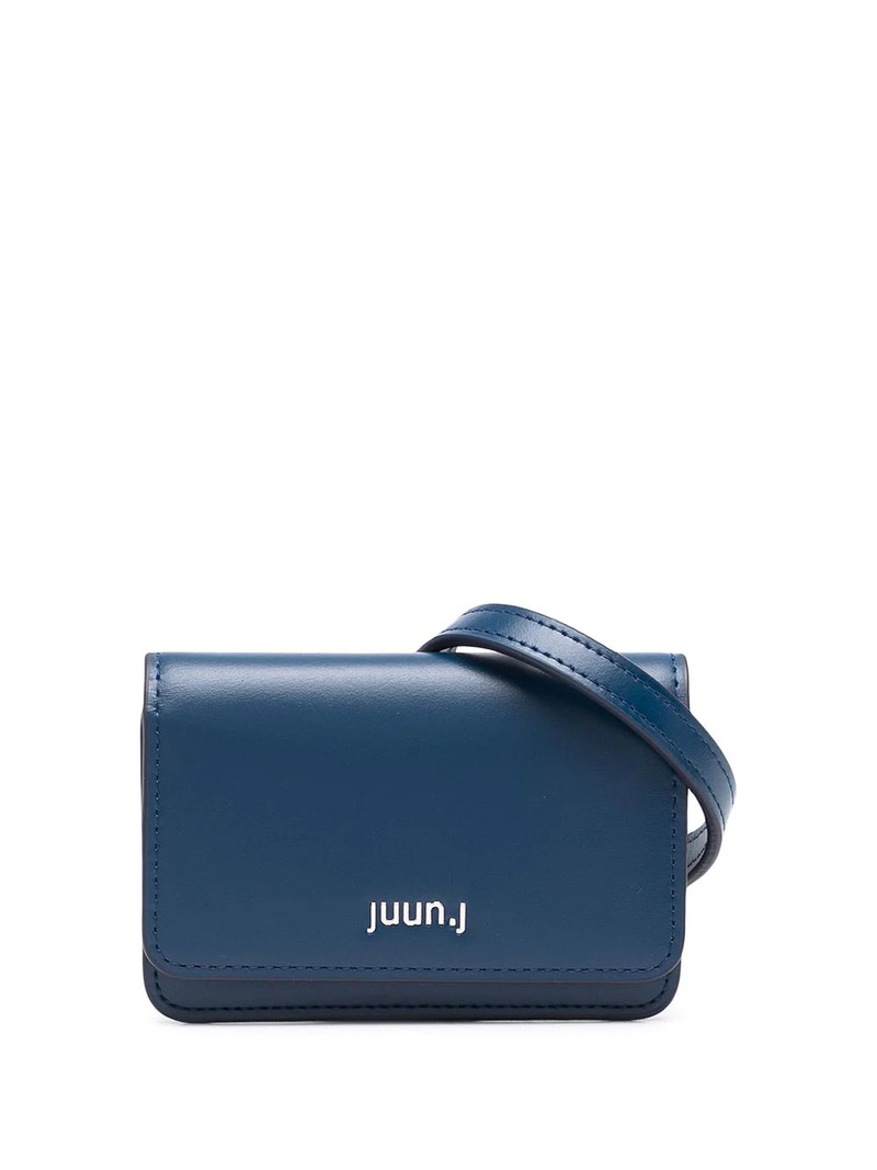 logo-lettering leather belt bag 1