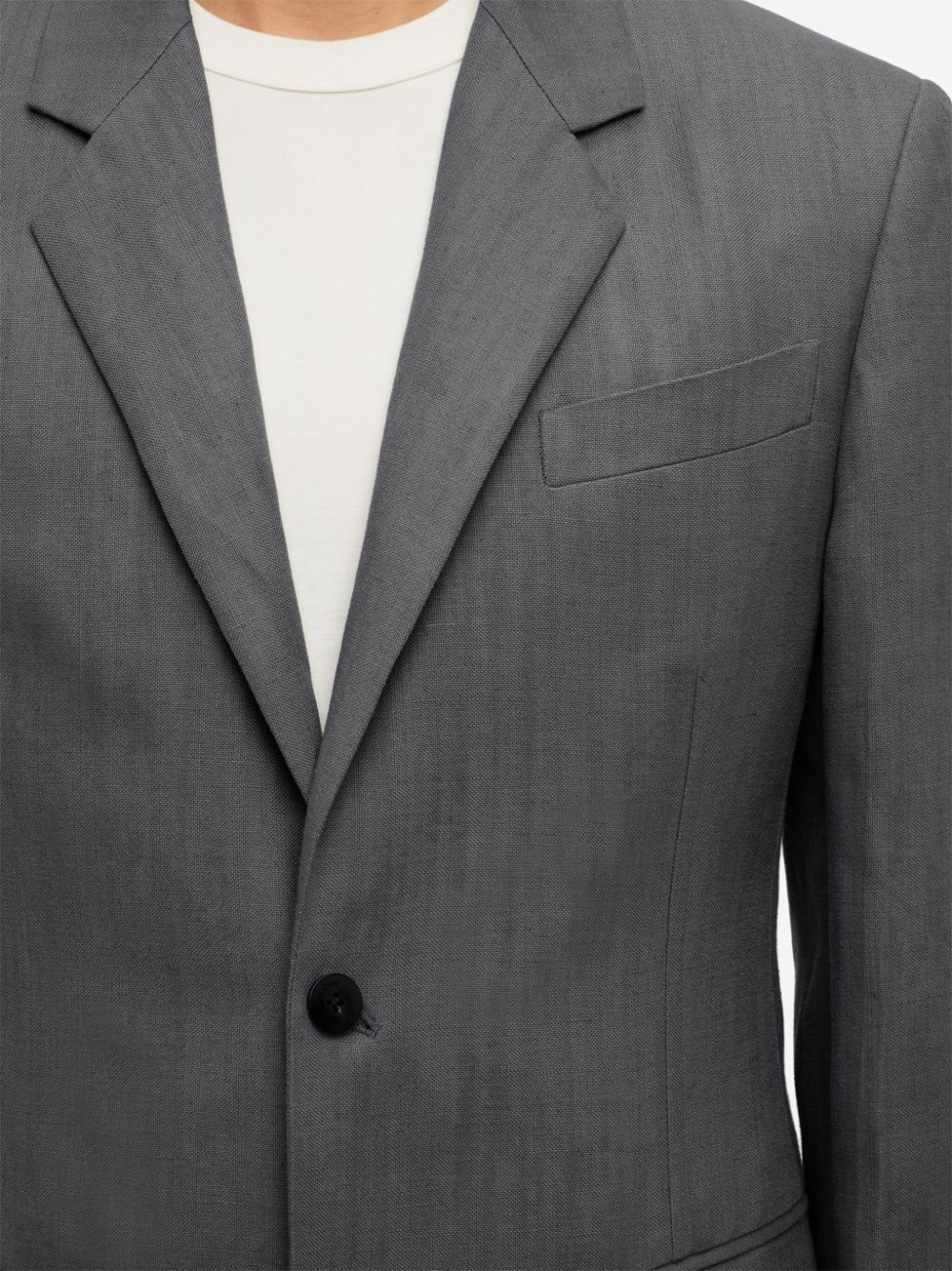 single-breasted cotton blazer - 6