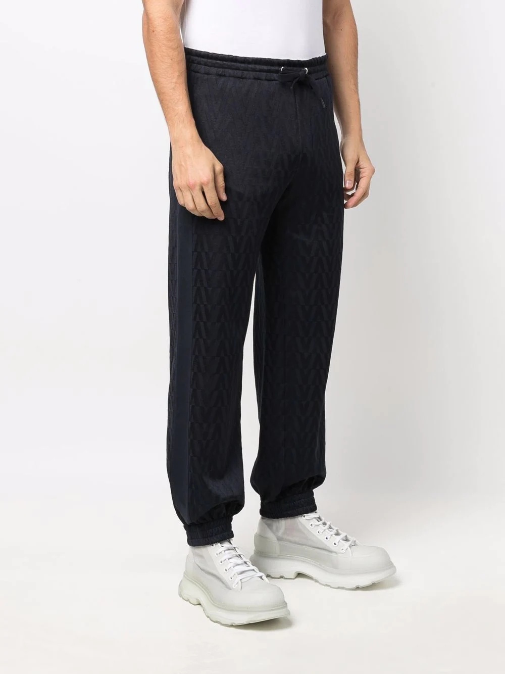 Optical Valentino jacquard track pants - 3