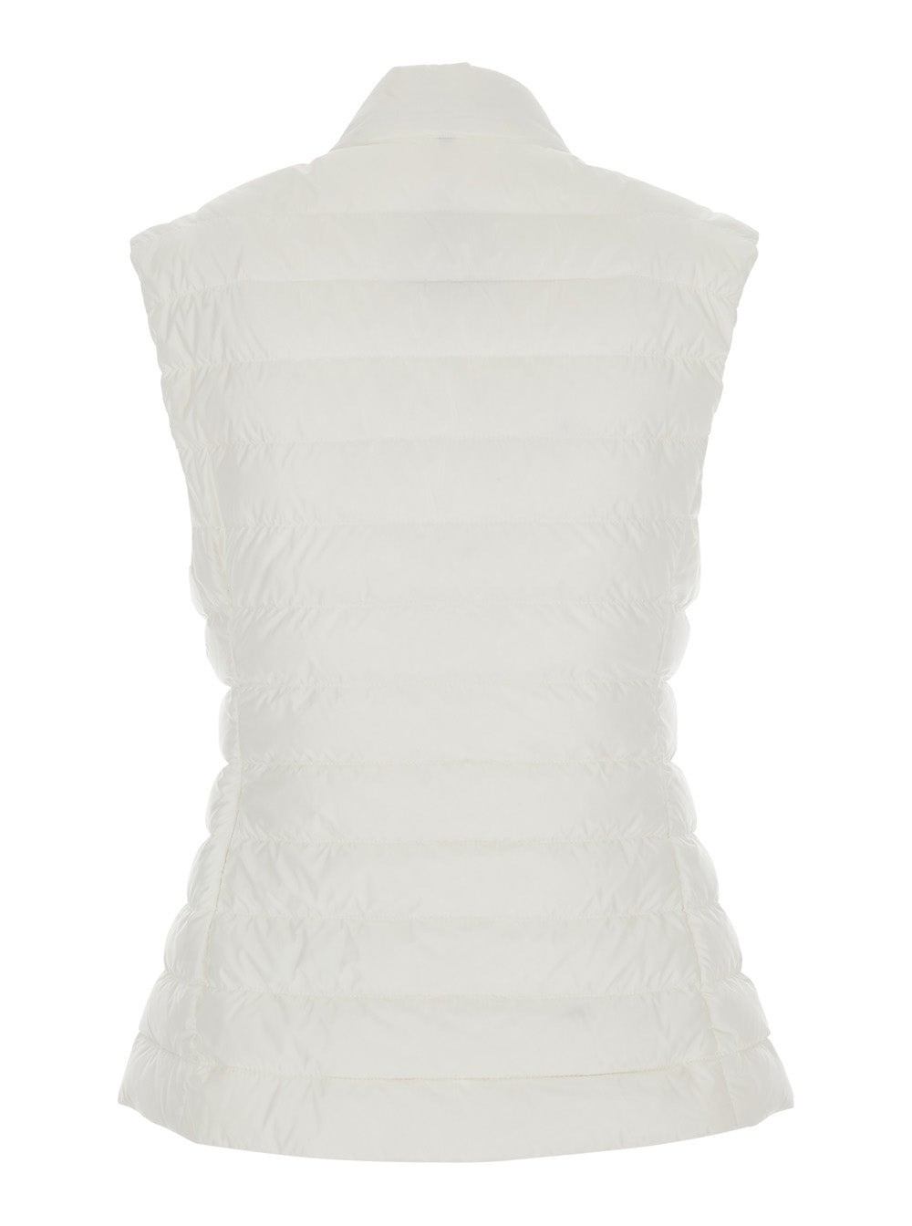 Moncler Women 'Igen' White Sleeveless Down Jacket With Logo Patch On The Front And Logo Plaque On Th - 2