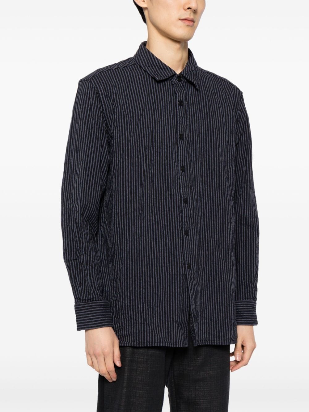 striped long-sleeve cotton shirt - 3