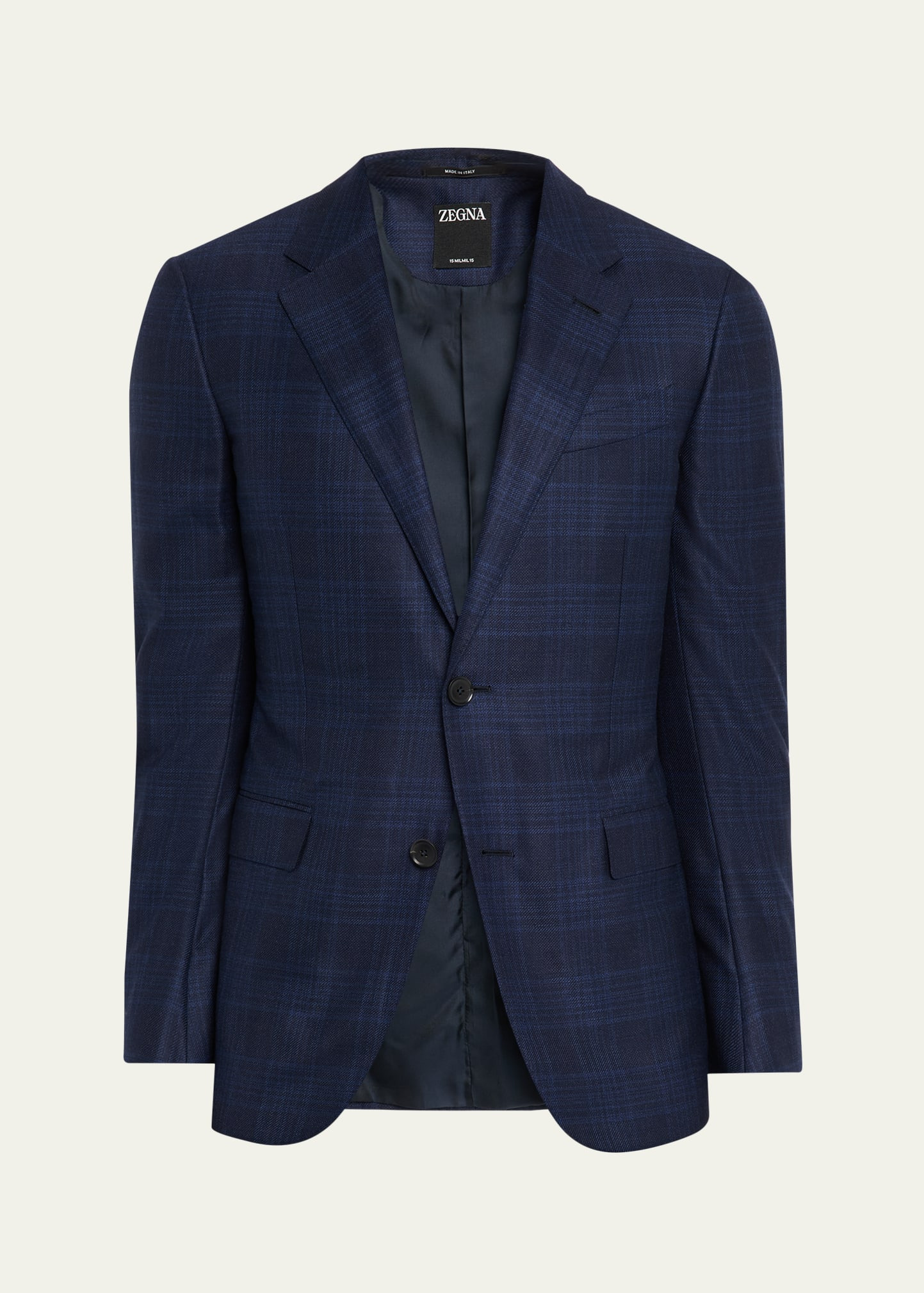 Men's Wool Tonal Plaid Single-Breasted Sport Coat - 1
