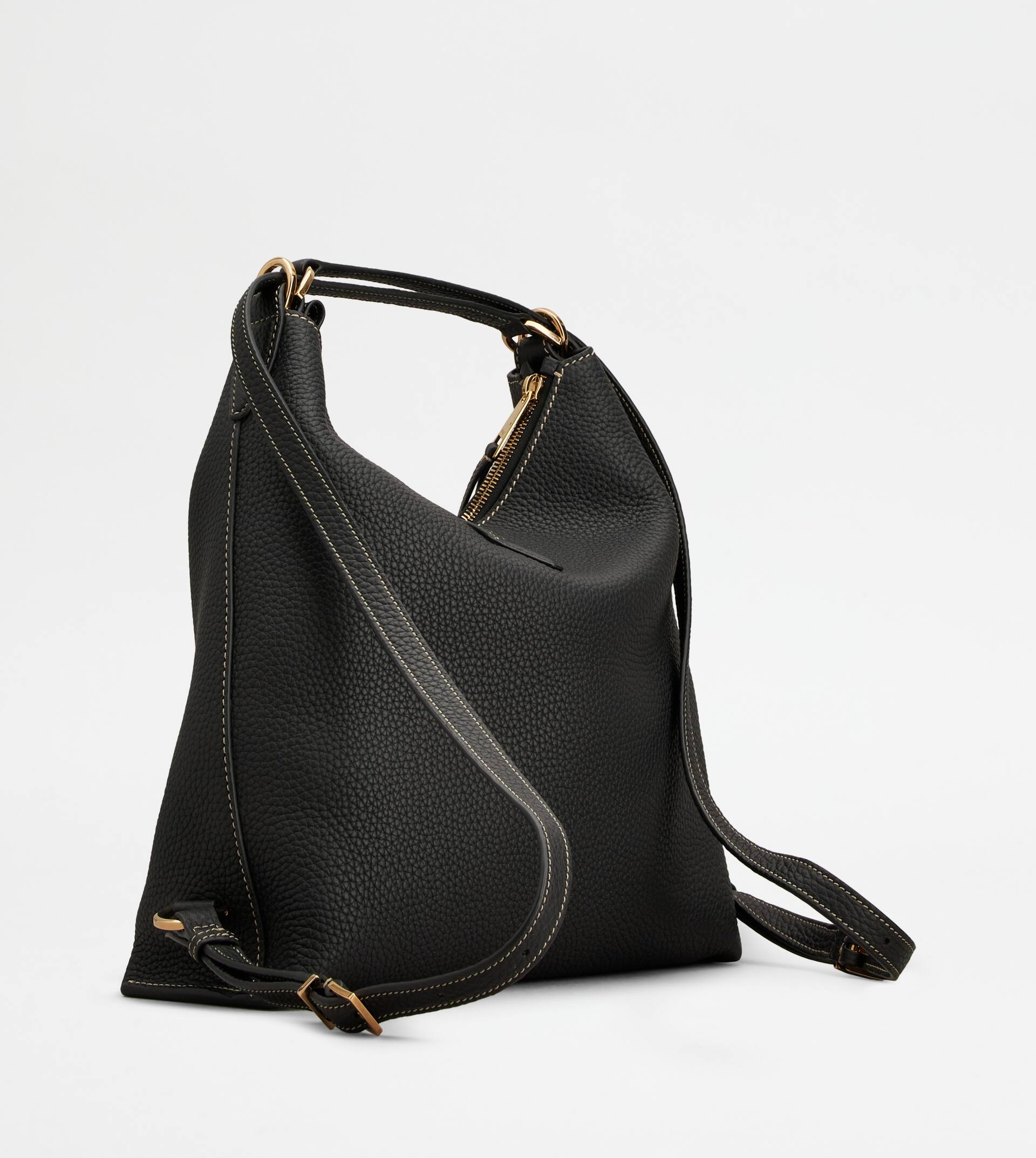 T TIMELESS SHOULDER BAG IN LEATHER SMALL - BLACK - 3