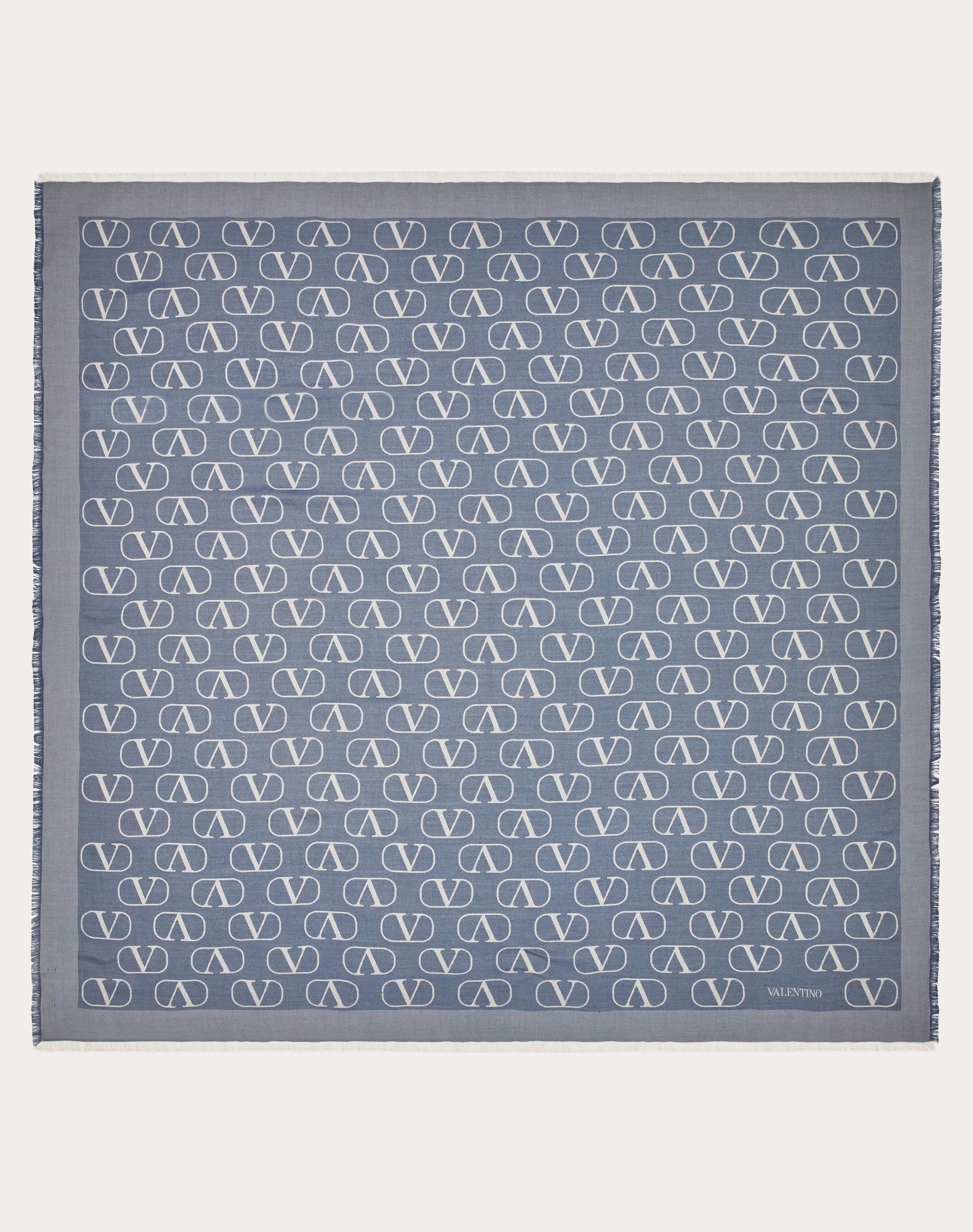 VLOGO SIGNATURE JACQUARD SHAWL IN SILK 140X140 CM - 1