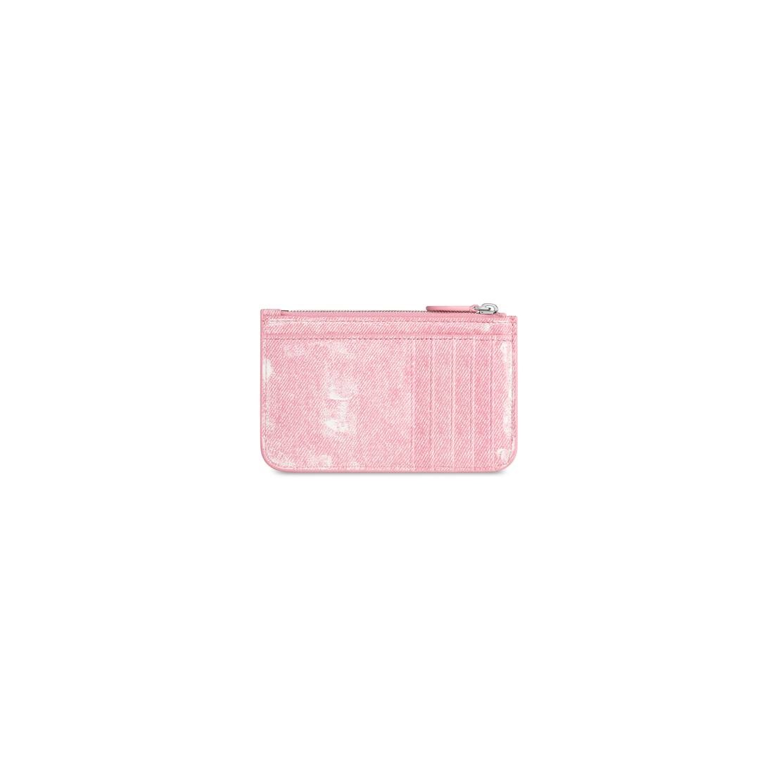 Women's Cash Large Long Coin And Card Holder Denim Printed  in Pink - 2