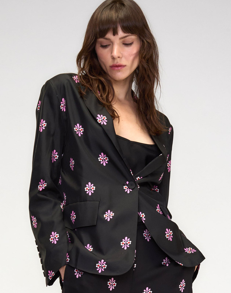 CYNTHIA ROWLEY Blake Silk Twill Blazer outlook