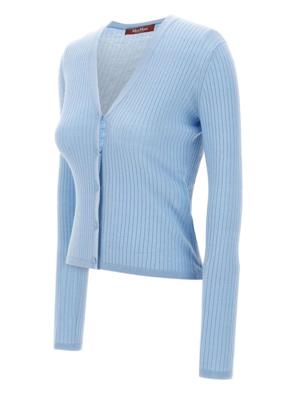 ribbed V-neck cardigan - 2