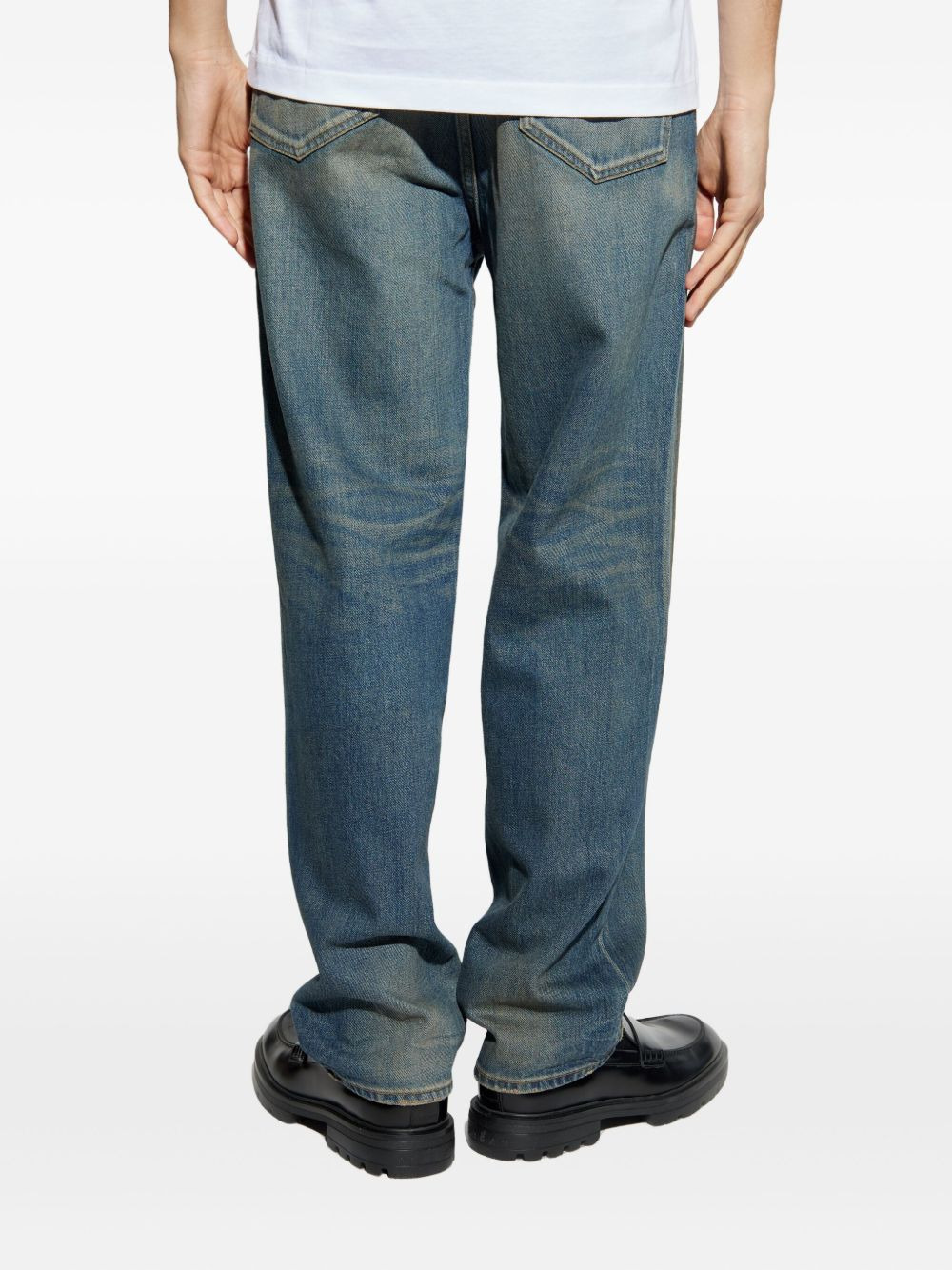 logo-plaque cotton jeans - 4