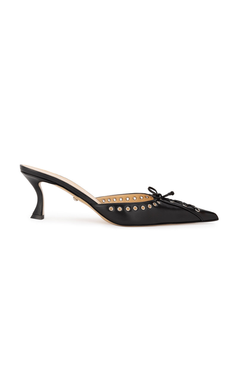 Corset-Detailed Leather Mules black 1