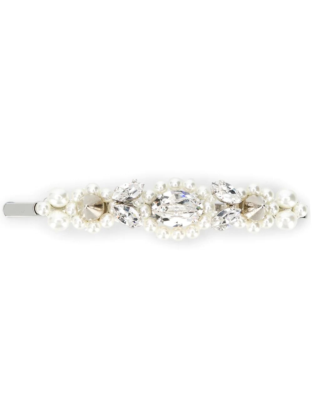 faux-pearl and crystal hair slide - 1