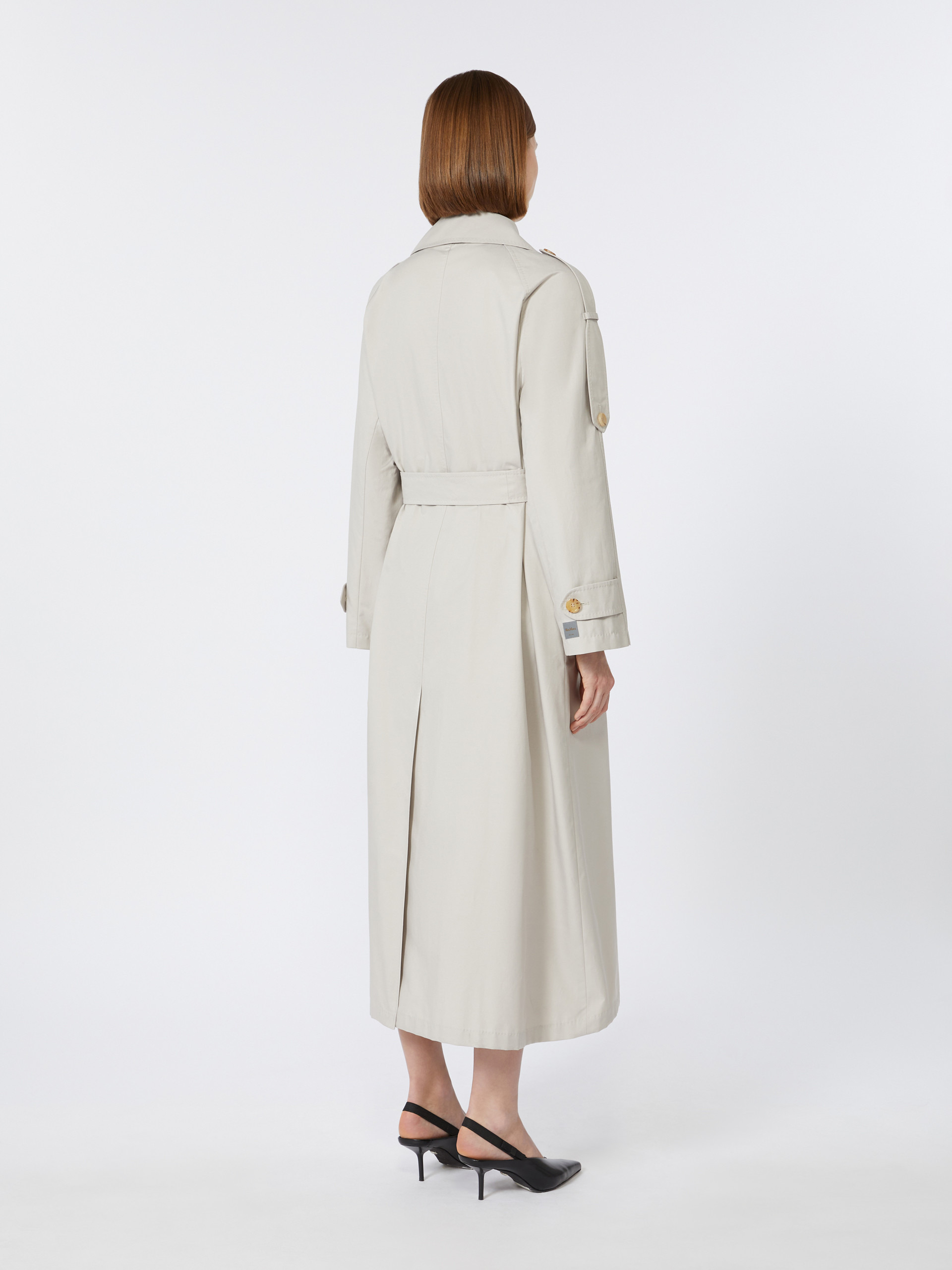 FELIPE Long double-breasted trench coat in water-repellent cotton twill - 4