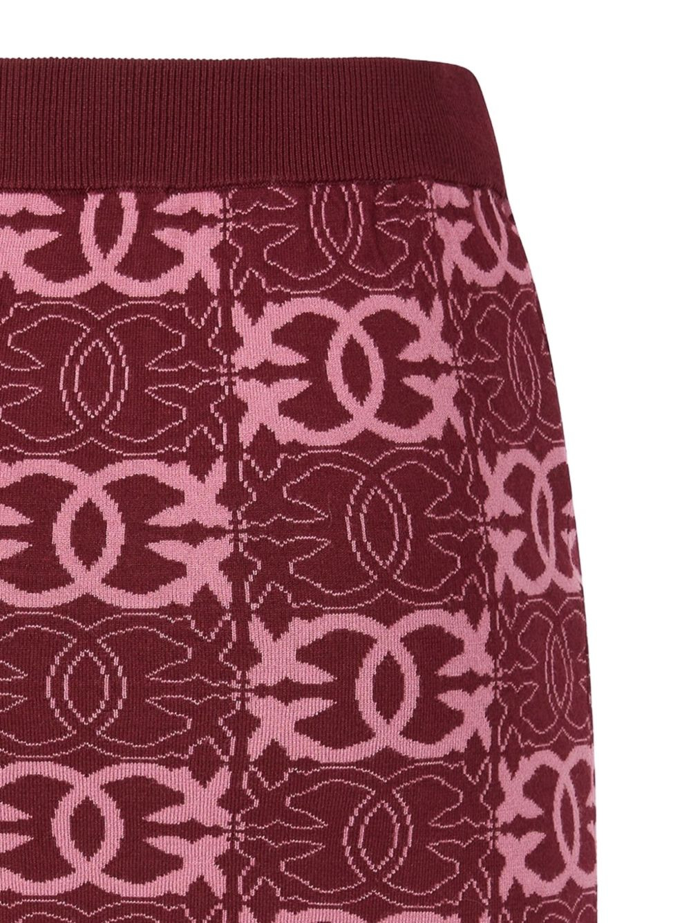 logo-pattern knit skirt - 2