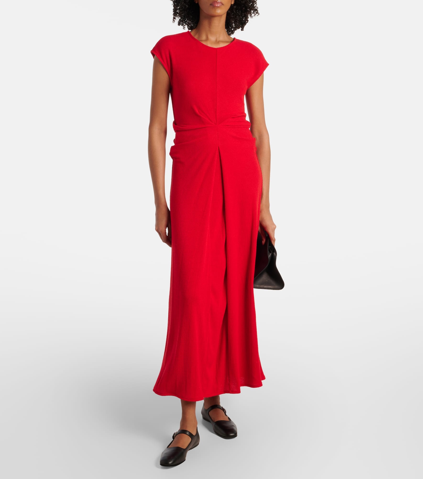 Gathered crêpe long dress - 2