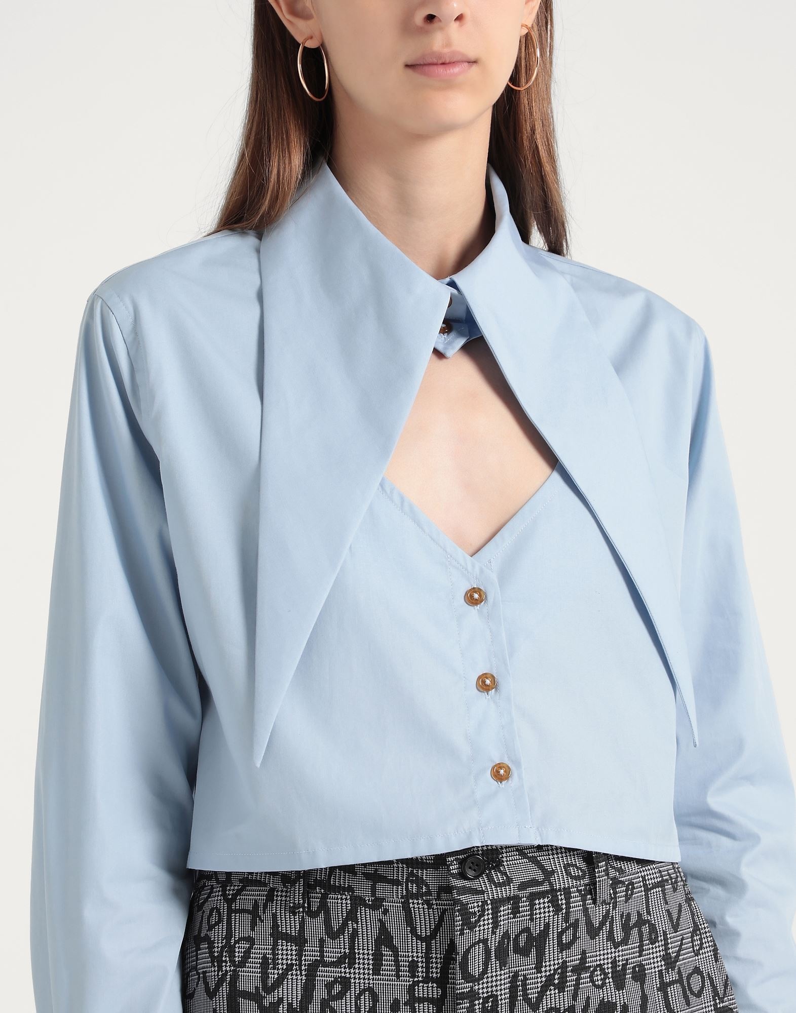 Sky blue Women's Solid Color Shirts & Blouses - 4