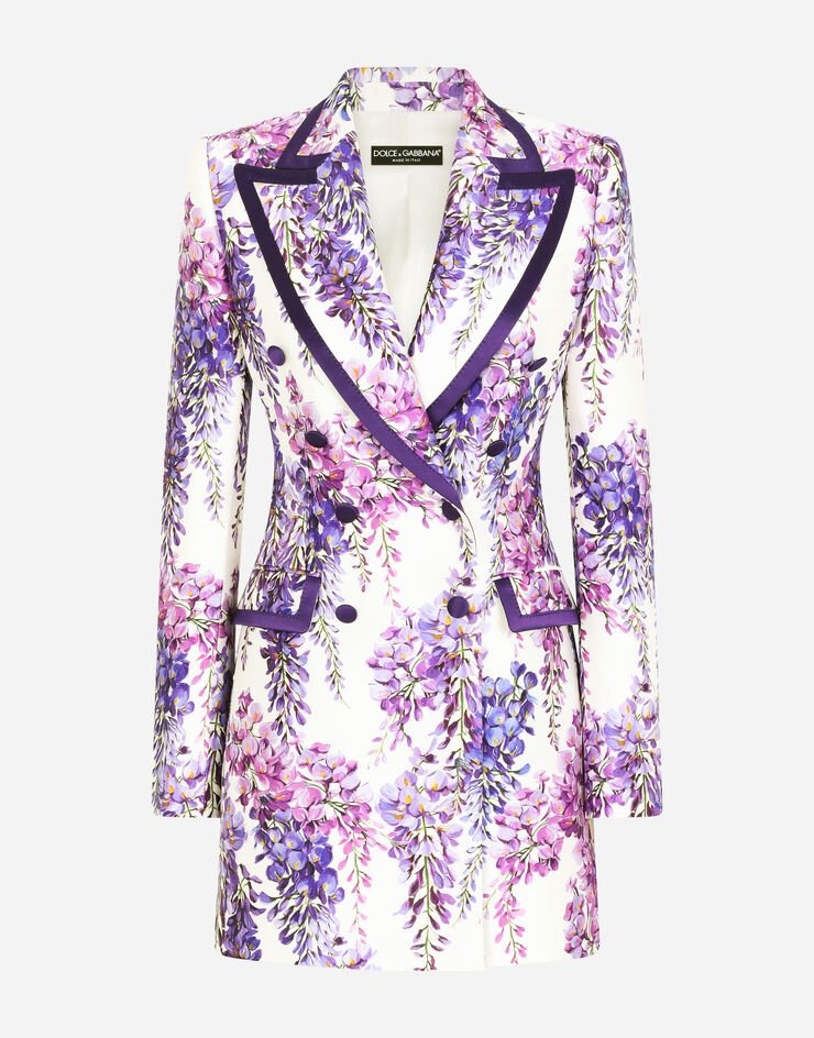 Wisteria-print Mikado Turlington jacket - 3