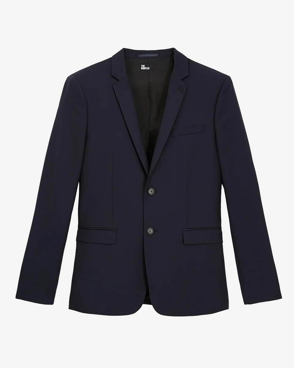 STRAIGHT-CUT SUIT JACKET IN BLUE WOOL - 1