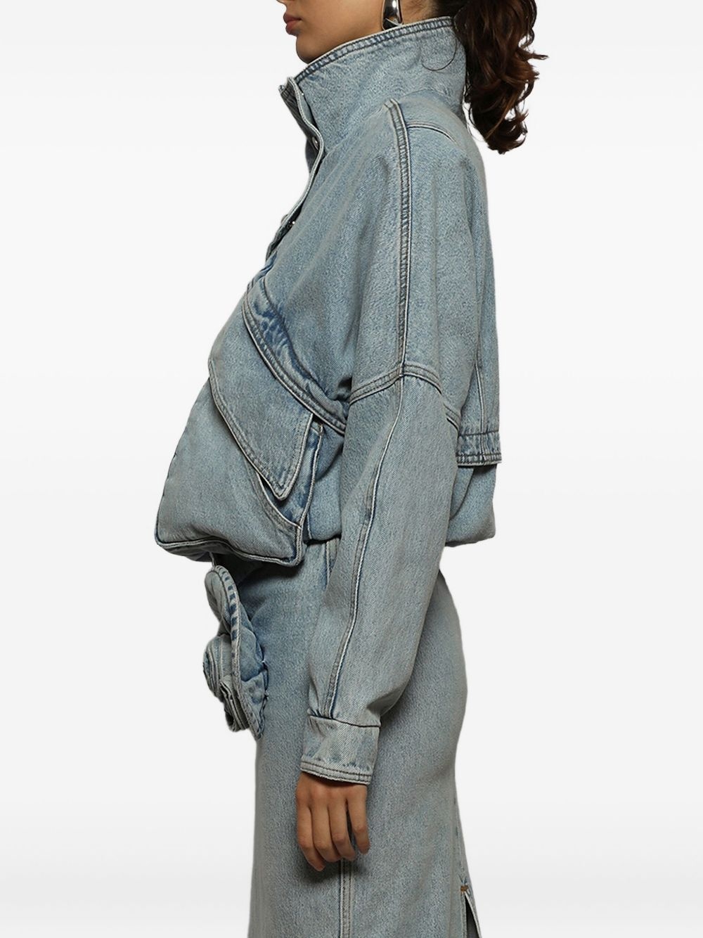 zip-up denim jacket - 4