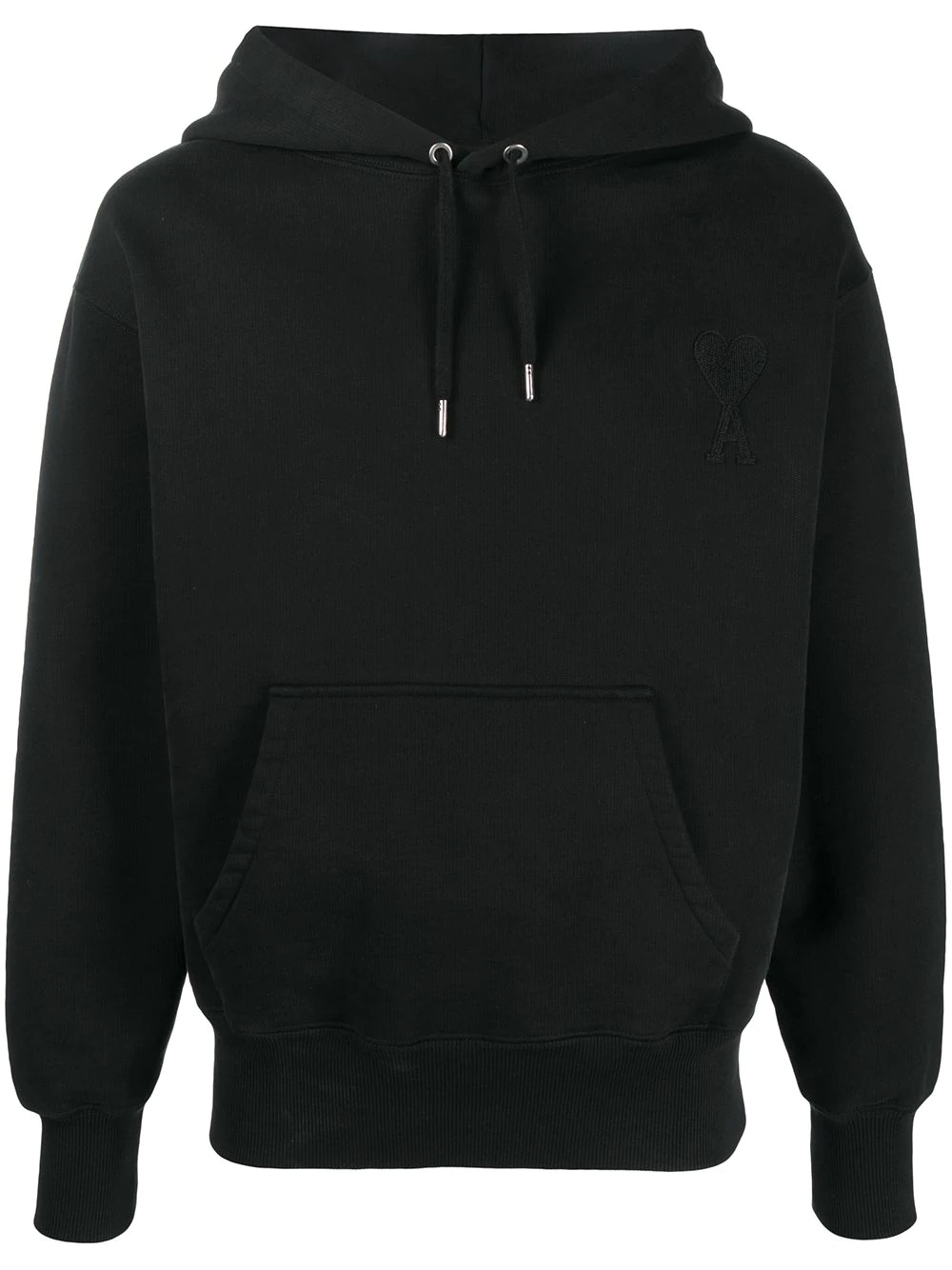 logo patch cotton hoodie - 1