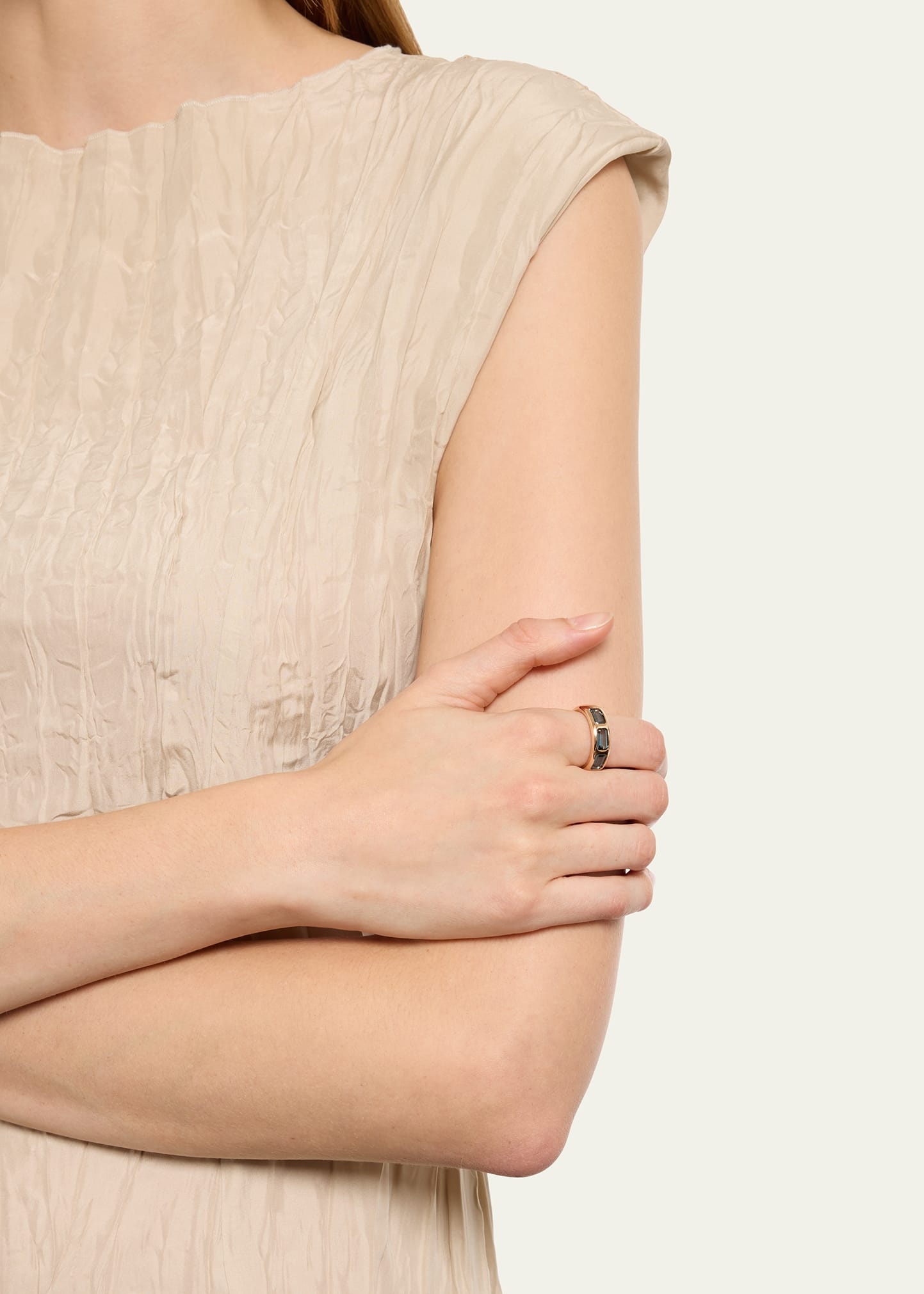 18K Rose Gold Iconica Ring with London Blue Topaz - 2