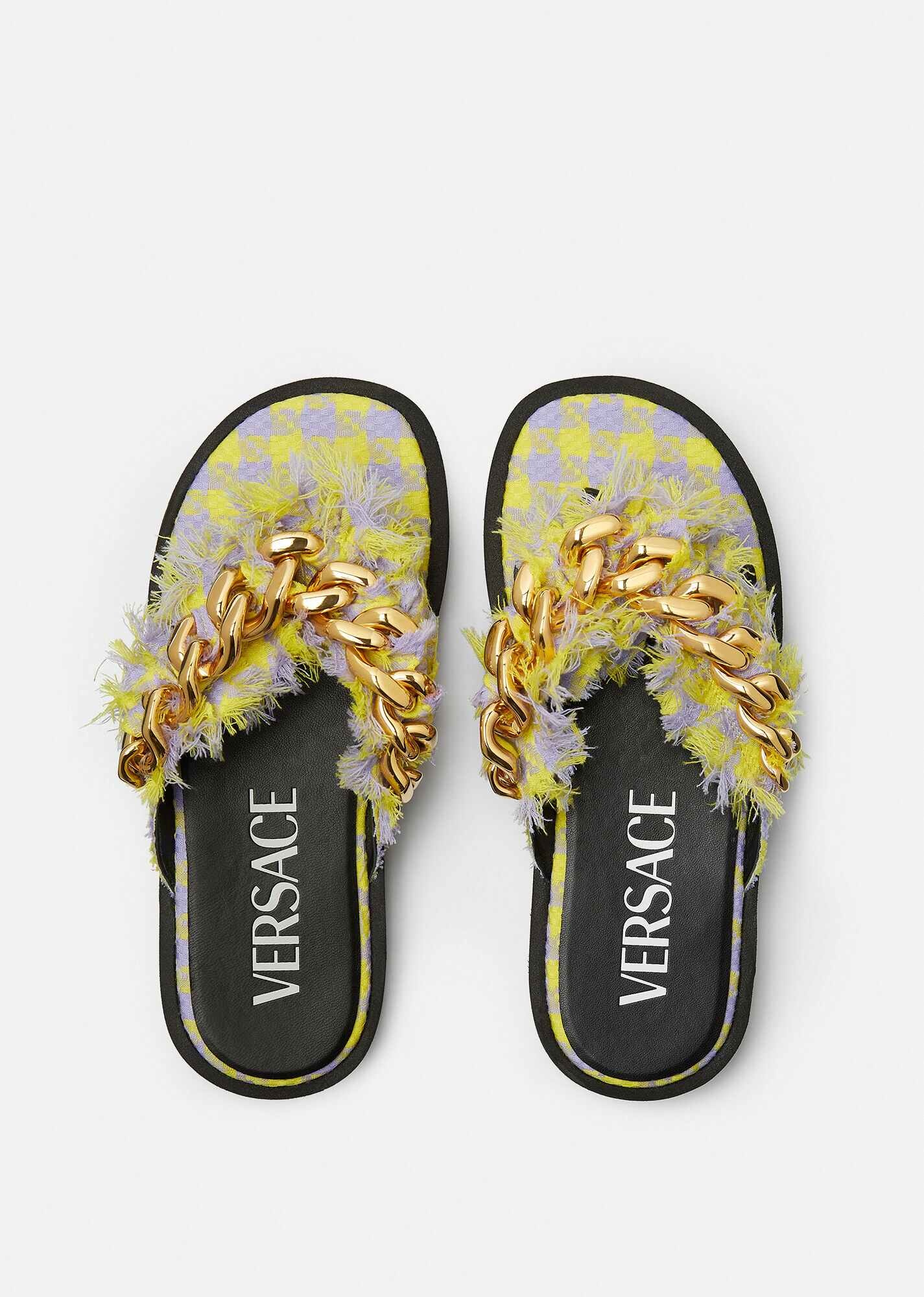 Chain Tweed Sandals - 3