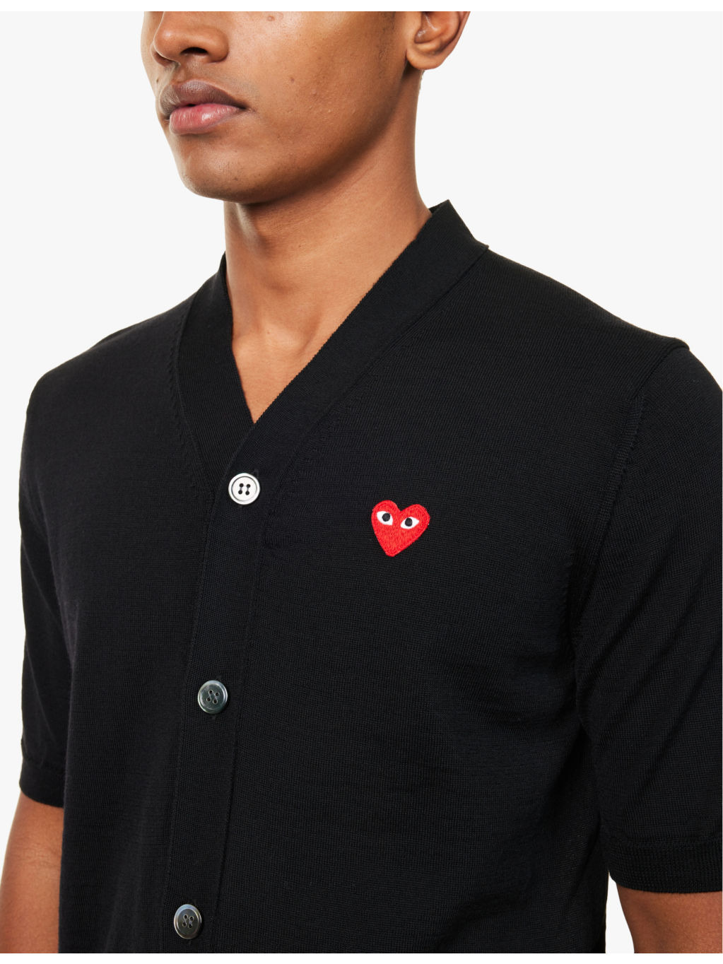 Logo-patch short-sleeve wool polo shirt - 5