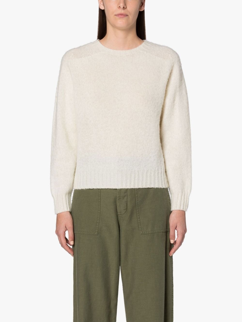 KENNEDI WINTER WHITE WOOL CREWNECK SWEATER - 3