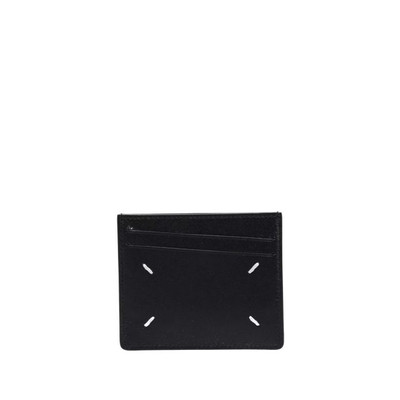 Maison Margiela Black card holder with four-point logo outlook