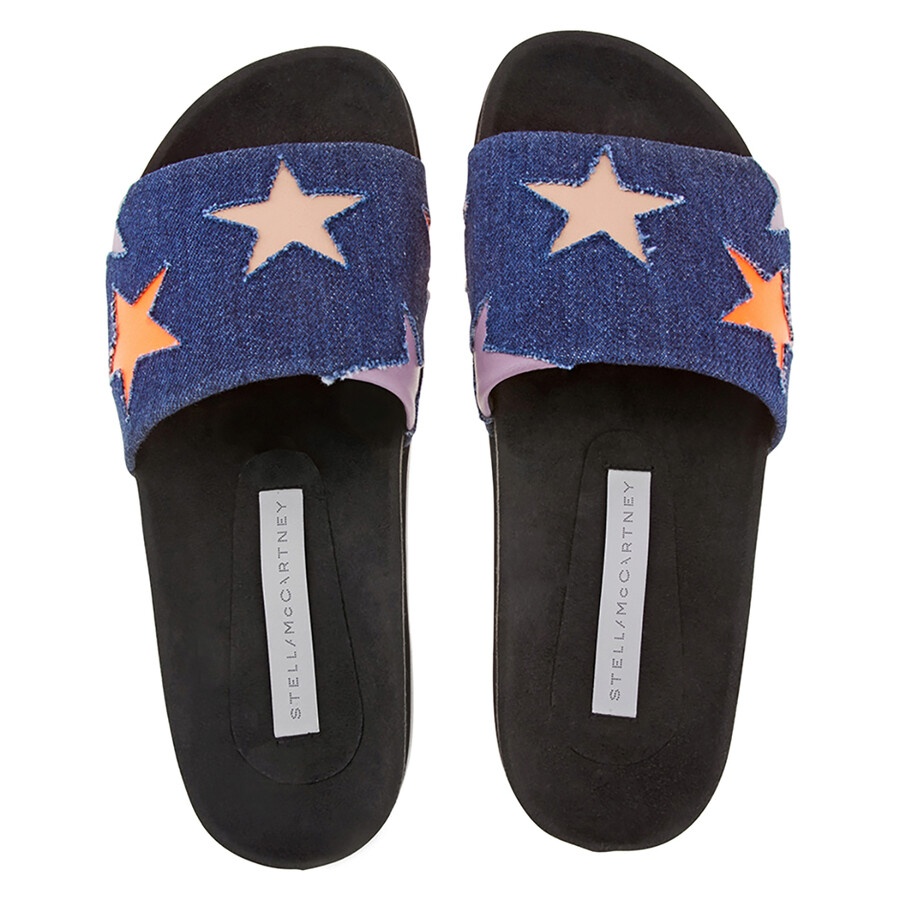 Stella McCartney Ladies Loafer Slides Denim Stars - 3