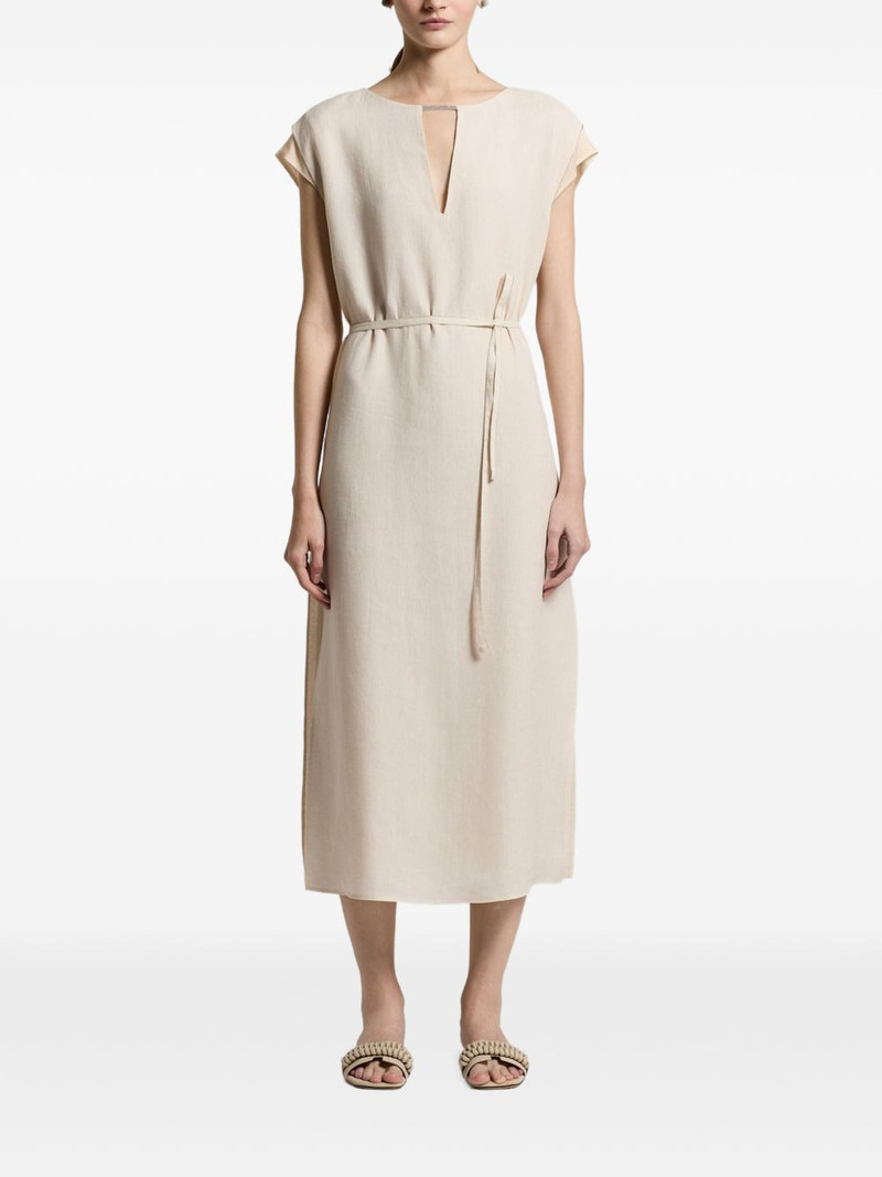 V-neck belted dress 1