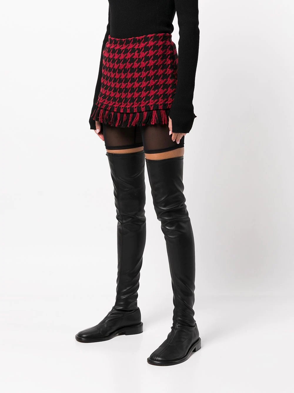 houndstooth-pattern mini skirt - 3