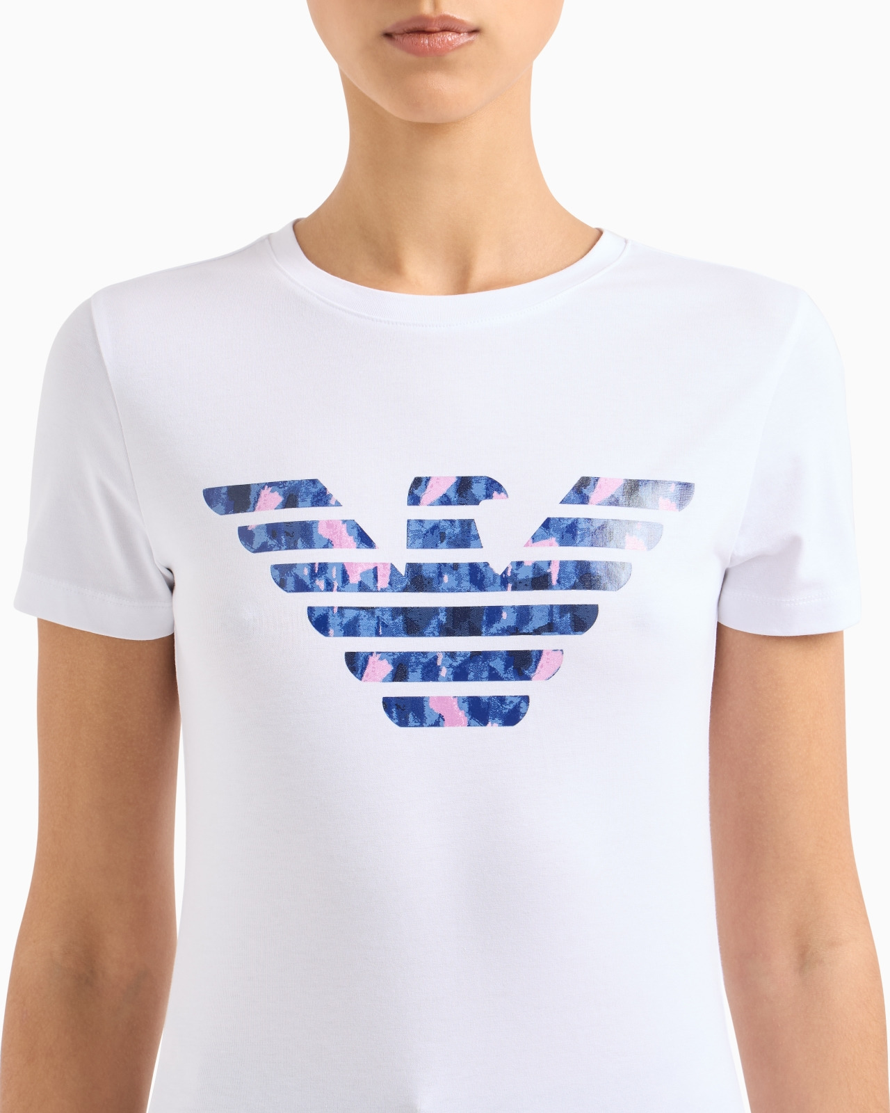 STRETCH-JERSEY SLIM-FIT T-SHIRT WITH OVERSIZED EAGLE PATTERN - 5