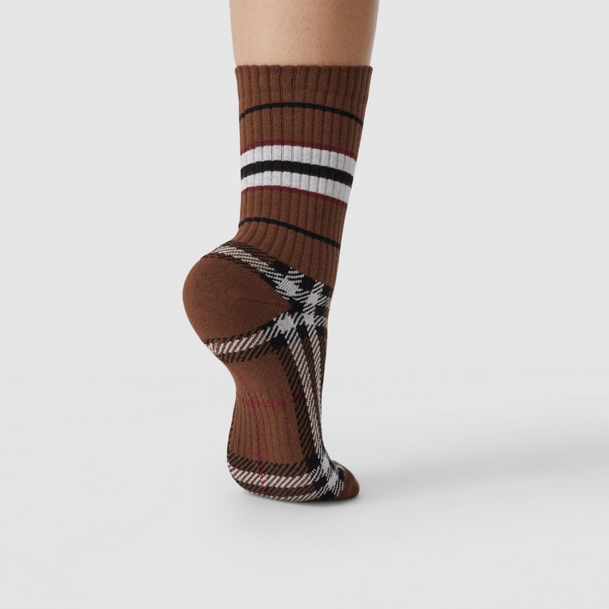 Check and Stripe Stretch Cotton Socks - 3
