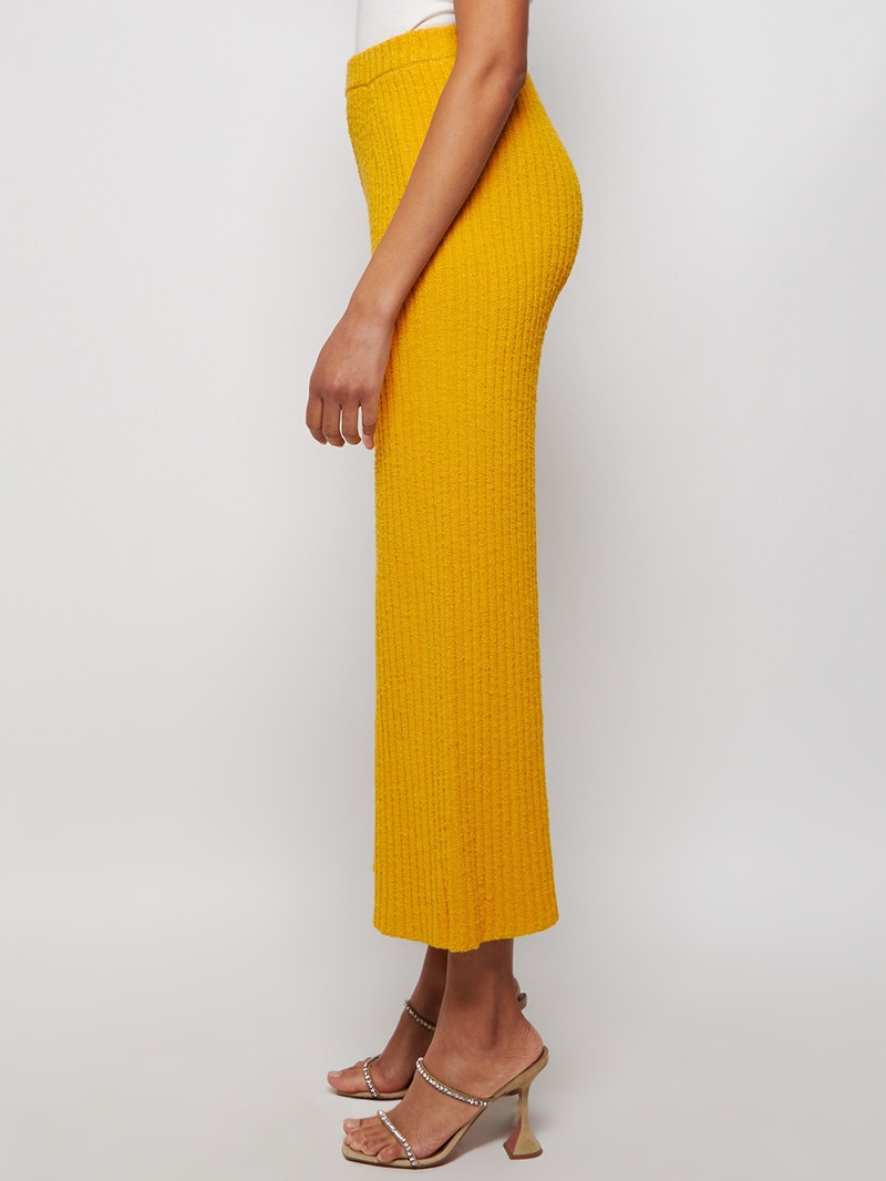 Melange Boucle Knit Pants Yellow 4